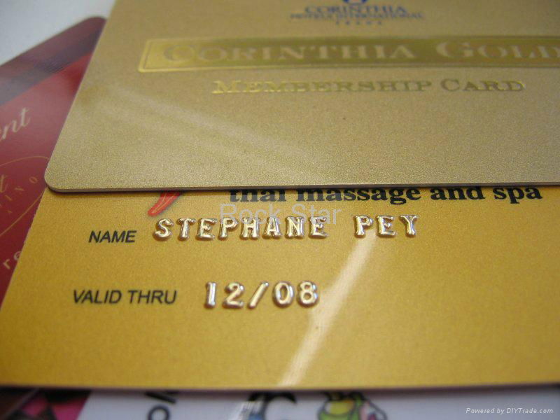 embossed plastic card