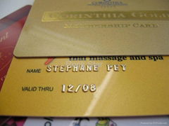 embossed plastic card