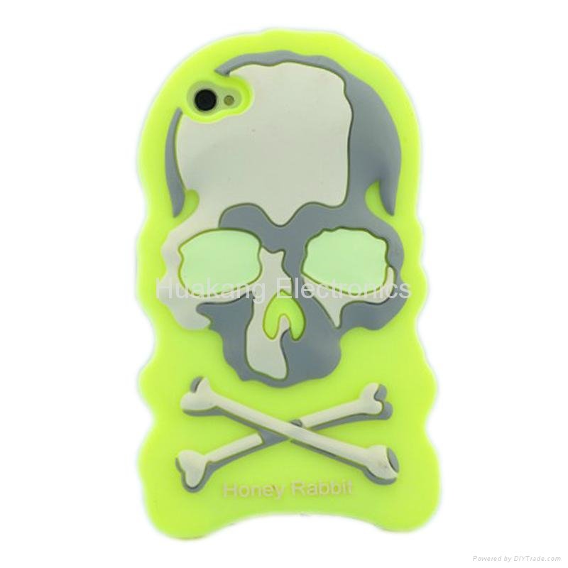 Skull Design Apple iPhone 4/4S Phone Cover Silicone Phone Case 2