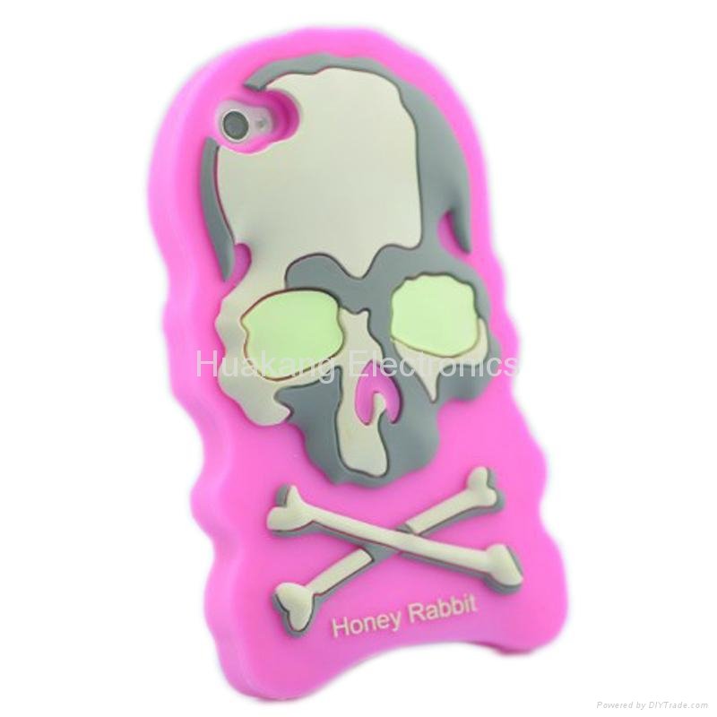 Skull Design Apple iPhone 4/4S Phone Cover Silicone Phone Case 3