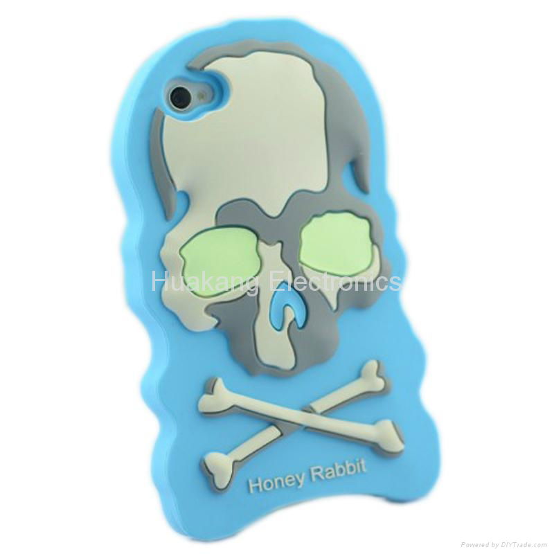 Skull Design Apple iPhone 4/4S Phone Cover Silicone Phone Case 4