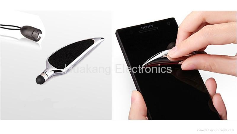 Leaf Shaped 2in 1 Cap Stylu Touch Pen for Smartphone 3
