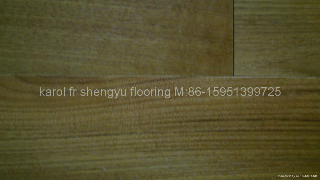 Teak Engineered Wood Flooring Wire-brushed UV lacquered 2