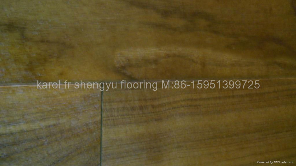 Teak Engineered Wood Flooring Wire-brushed UV lacquered 5