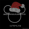 Rhinestone Iron On Transfer Mickey Santa motif for Clothes 1