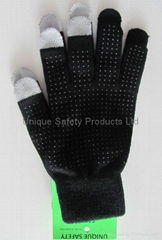 Iphone,Ipad Black Winter String Knit Acrylic Touch Screen Finger Tips glove 