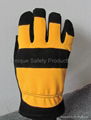 Winter Black cowhide split leather Fleece lining work glove 1