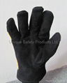 Winter Black cowhide split leather Fleece lining work glove 2