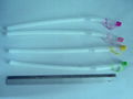 Long flexible plastic drinking straw