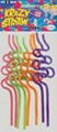    Food-grade plastic artistic colored curly straws for party supply   3