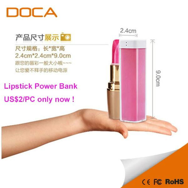 2200mAh Lipstick Power Bank Portable Charger for cell phone 2