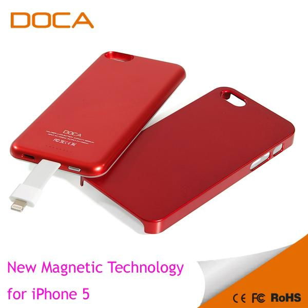 2800mAh DOCA T5 Magnetic battery charger powerbank backup battery for iphone 5 4