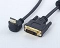 DVI(24+1) M to HDMI M 90 degree Cable