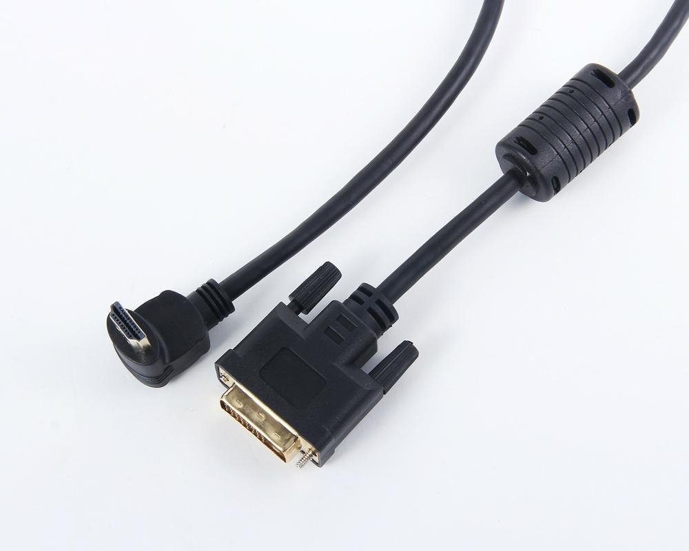 DVI(24+1) M to HDMI M 90 degree Cable 2