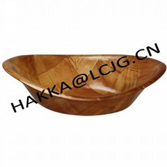 Ellipse oval wooden bowl / boat shape bowl / Koszyk owalny drewniany