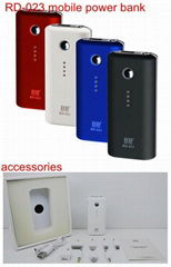 portable power bank 5000mAh LED lighting function external battery charger