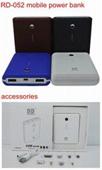 18650 Li-ion 10000mAh dual USB ports portable power bank external battery 