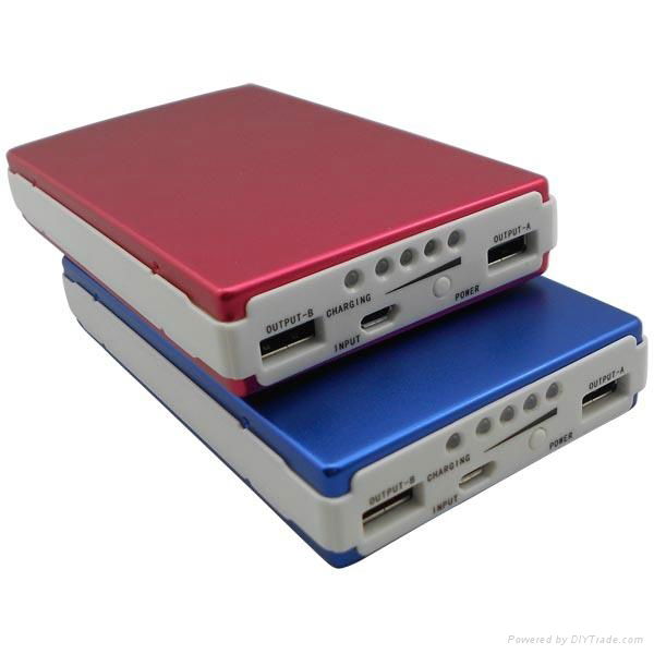 portable power bank 12500mAh  Aluminum colorful shell Dual USB ports 3