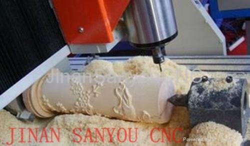 CNC Engraving Router Machine with Rotary Axis For Coloum Shape 2