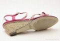 2013 new fashion summer cute pink red bowtie knit pu leather pattern sandals 3