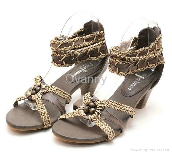2013 new fashion summer sex knit pattern ball chain vintage high heels sandals