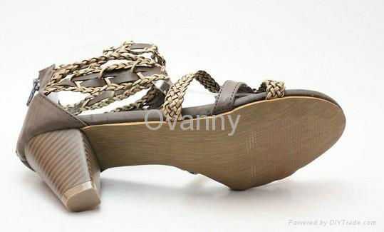 2013 new fashion summer sex knit pattern ball chain vintage high heels sandals 4