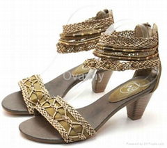 2013 new fashion summer sex knit pattern chain vintage high heels sandals