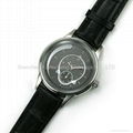 Low price stainless steel watch with genuine leather 2