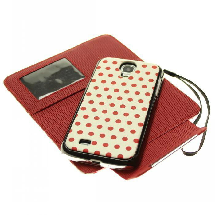 magnetic 2in1 dot leather case for Samsung galaxy S4 i9500