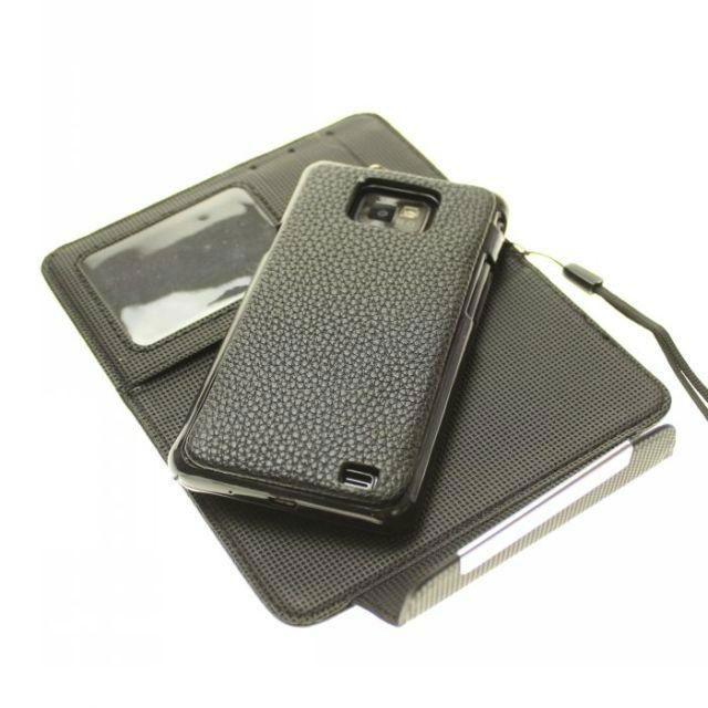 2in1 magnetic leather wallet case for samsung galaxy S2 i9100  3