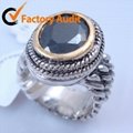 Newest fashion rose gold plated pear cut CZ ring jewellery 1
