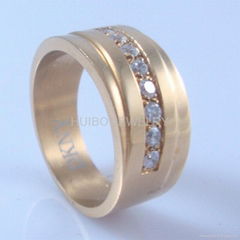 Fashion zircon ring wedding ring gold plated jewelry