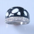 HBNR02263 Enamel Ring Stainless Steel Jewelry Circle Novelty Ring