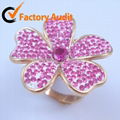 Wholesale Crystal Jewelry wedding ring flower ring rhinestone ring