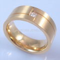 Fashion band ring zircon ring gold plated ring 1