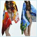 Microfiber suede printed beach towel  2