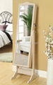 Modern cheval mirror with jewelry