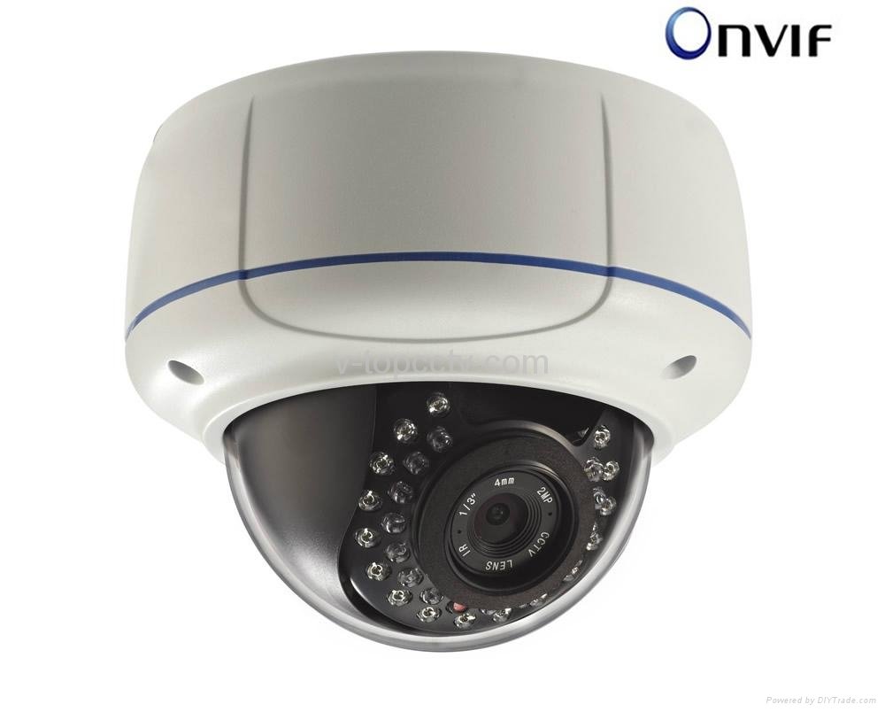 Vandal Proof Tri-Axis 2MP Dome PoE IP Camera