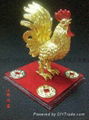 7.5cm Gold Plated Fortune Rooster with