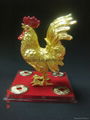 7.5cm Gold Plated Fortune Rooster with Plastic Box 2