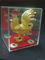 7.5cm Gold Plated Fortune Rooster with Plastic Box 4