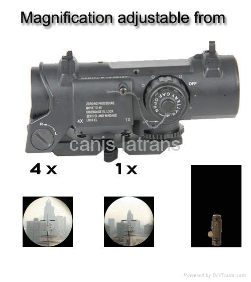 4X Rifle Scope with Red Illumination/4X Magnifier Weapon Sights, CL1-0058 3
