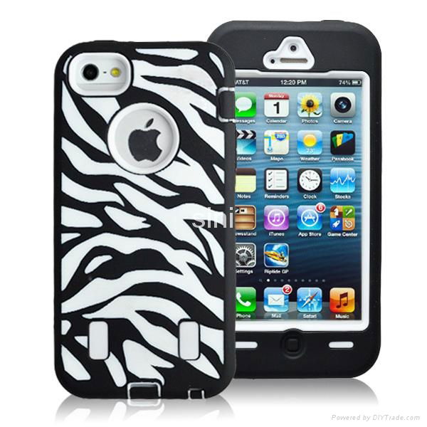 wholesale promotion high quality Zebra Case For Ip hone 5 5g with bulit in scree
