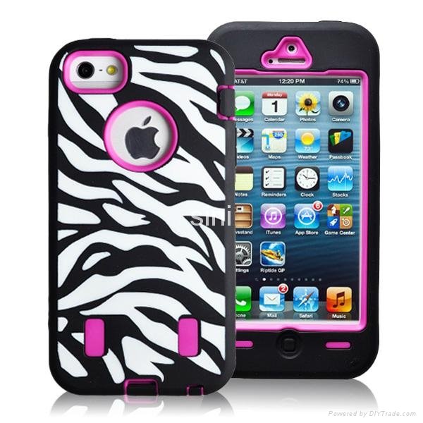 wholesale promotion high quality Zebra Case For Ip hone 5 5g with bulit in scree 4