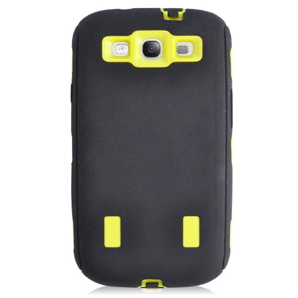 New arrival Plastic Hard R   ed Plain Case For SAM i9300 S3 with holster and scr 5