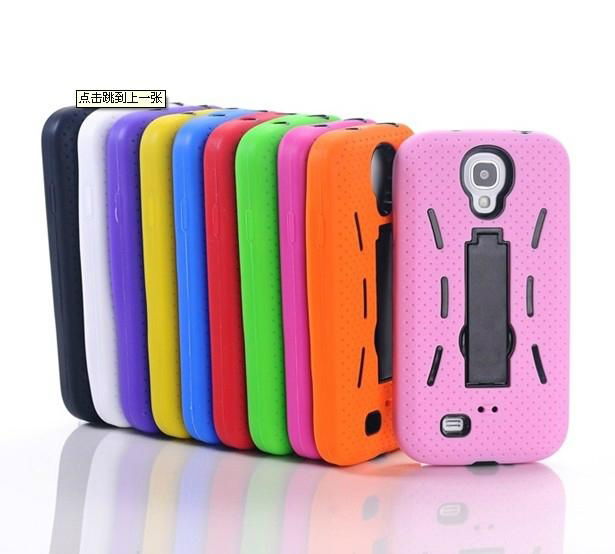 wholesale Hybrid case with kickstand for SAM Galaxy S4 I9500 silicone case