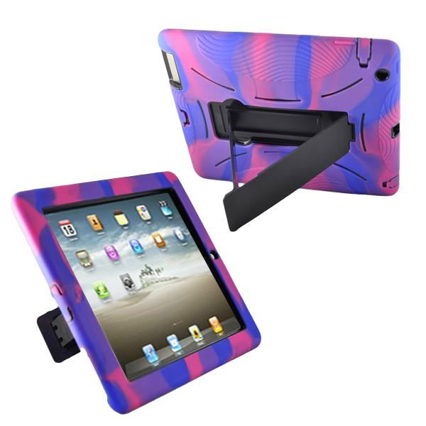 R   ed Plastic Hard Case with Kick out Stand For I pad 2/3 2