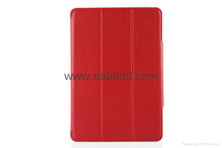 Leechee lines folding stand leather case for ipad mini 5