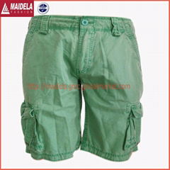 Cotton Cargo shorts green color bemuda for men