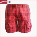 Cargo Shorts for men with plaid yarn